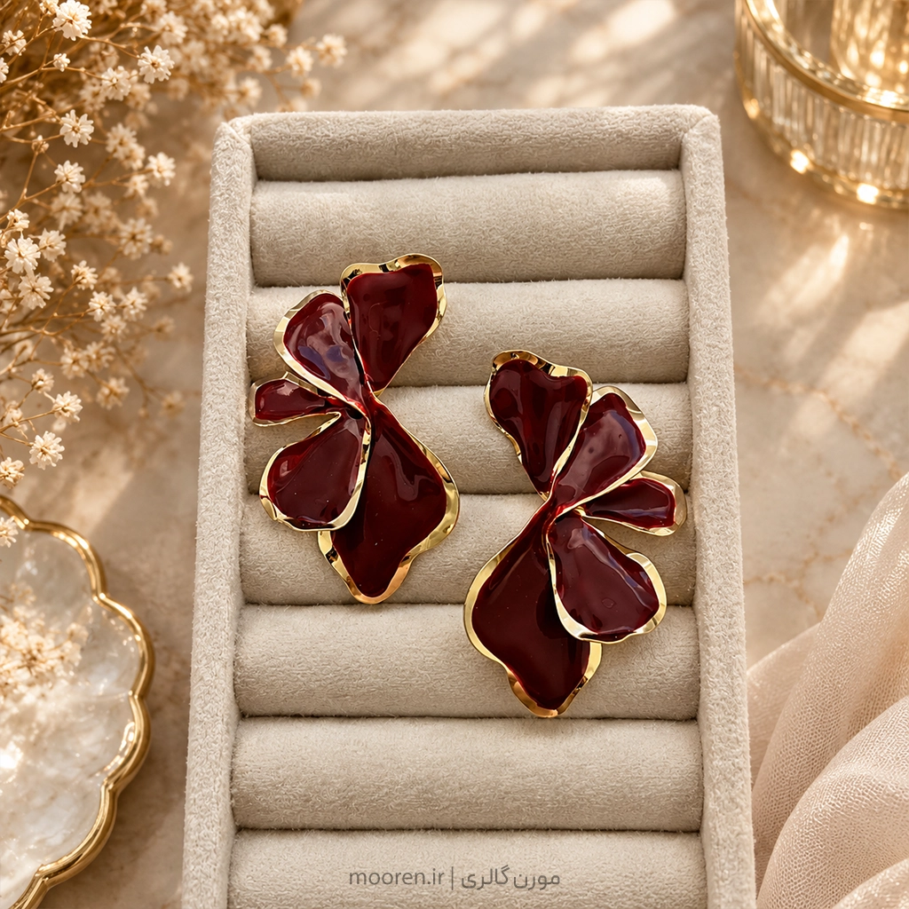 گوشواره طرح گلبرگ زنانه